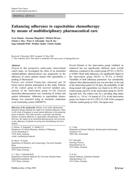 Enhancing adherence to capecitabine chemotherapy.pdf Enhancing adherence to capecitabine chemotherapy.pdf
